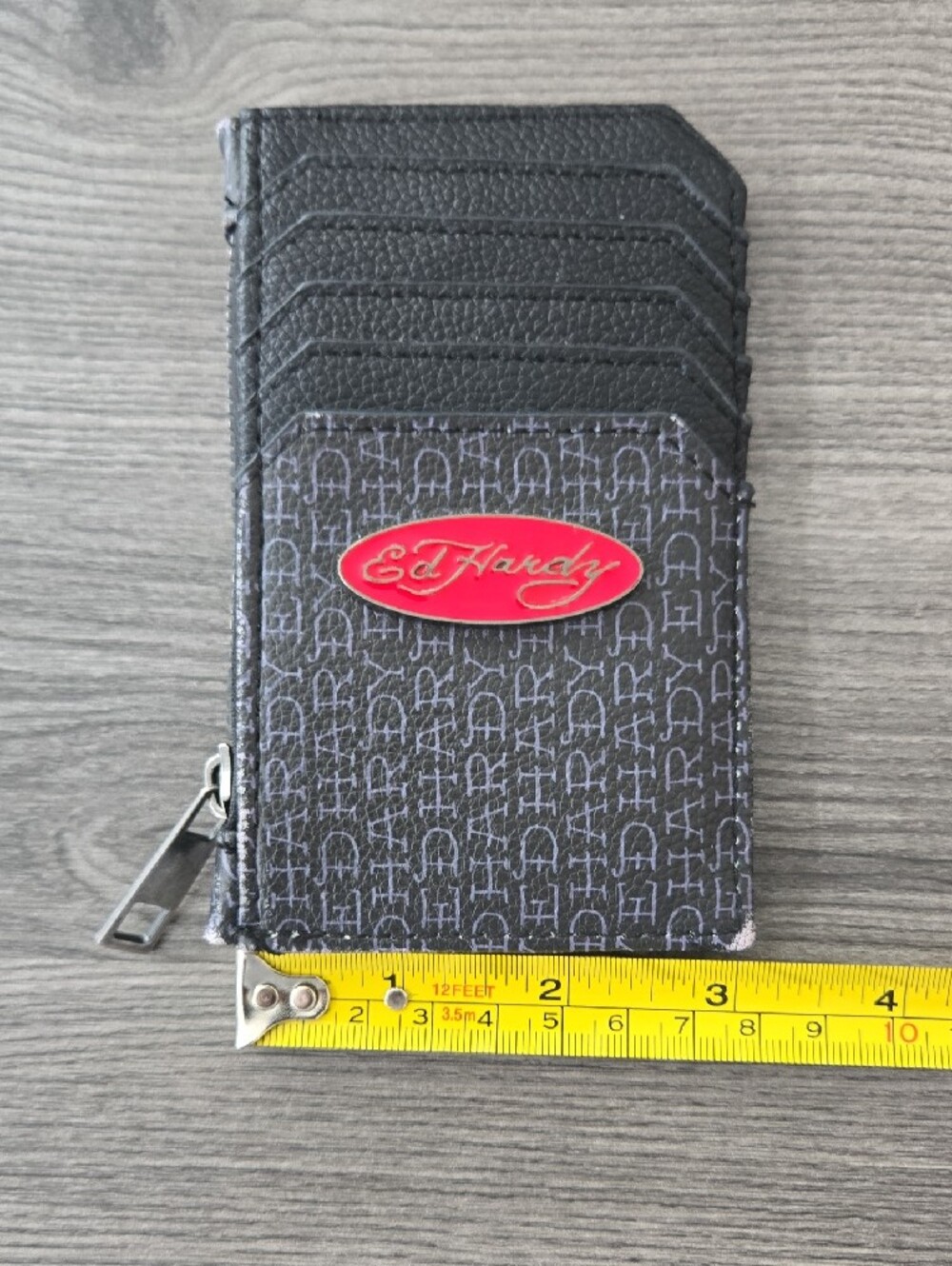 Ed Hardy Black Tattoo Print Card Holder Wallet Skull Rose Y2K Zip Pocket_0086 - Picture 10 of 10